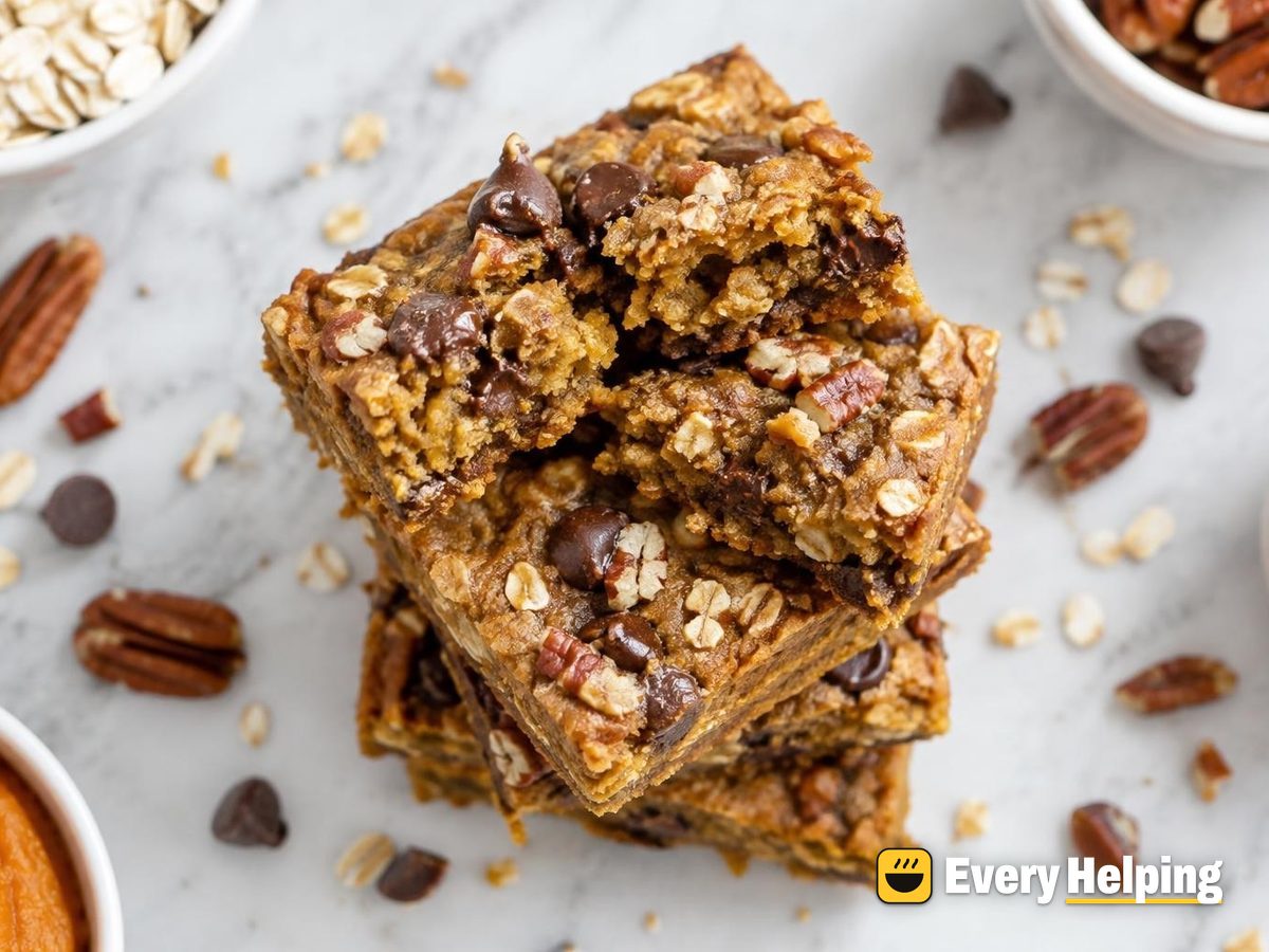 Pumpkin Pecan Chocolate Chip Oat Bars