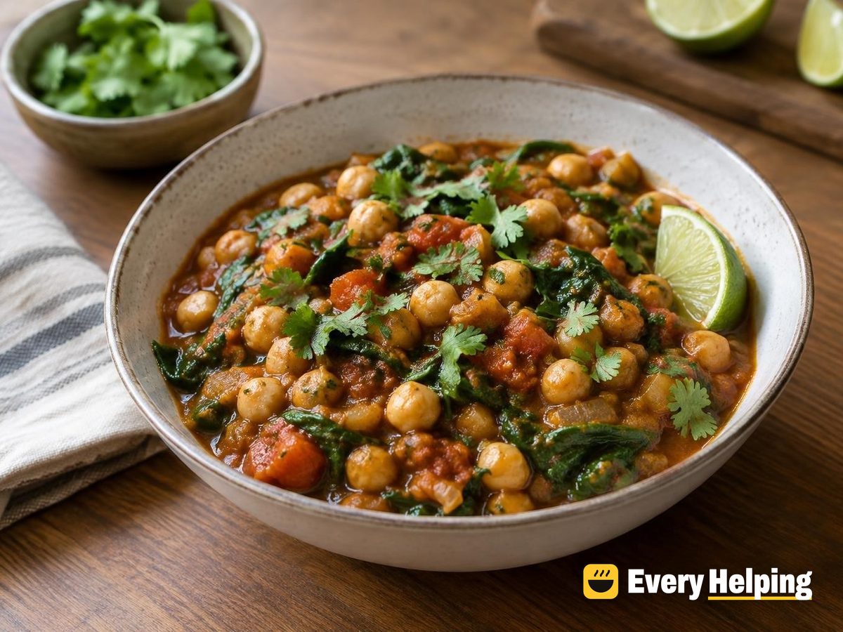One-Pot Chana Masala with Spinach