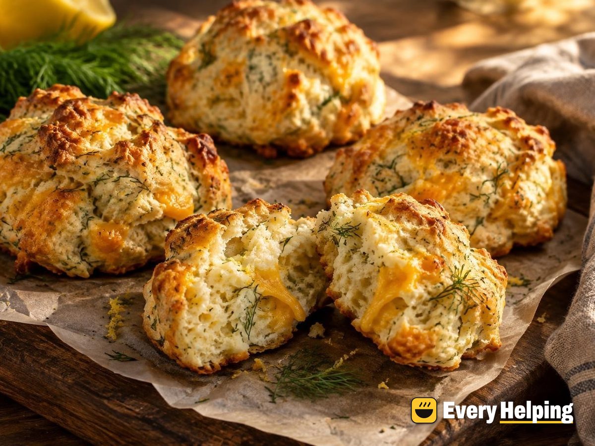 Buttermilk Cheddar Dill Drop Biscuits