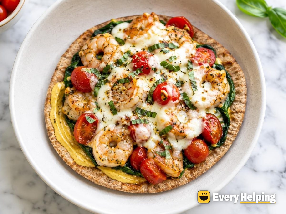 Garlic Shrimp Scampi Pita Melts