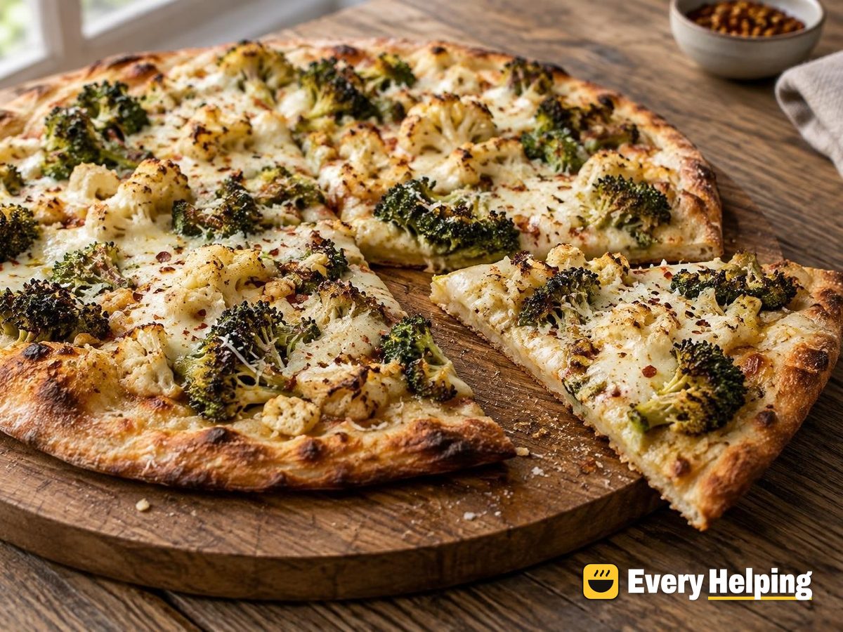 New York Roasted Broccoli and Cauliflower Pizzas