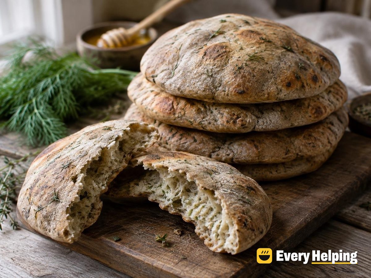 Dill and Thyme Rye Pitas