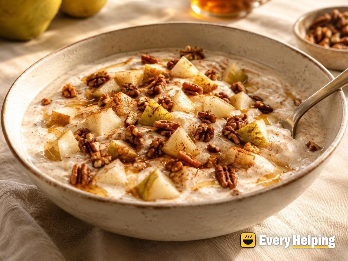 Pourable Maple-Cinnamon Yogurt with Pears and Pecans