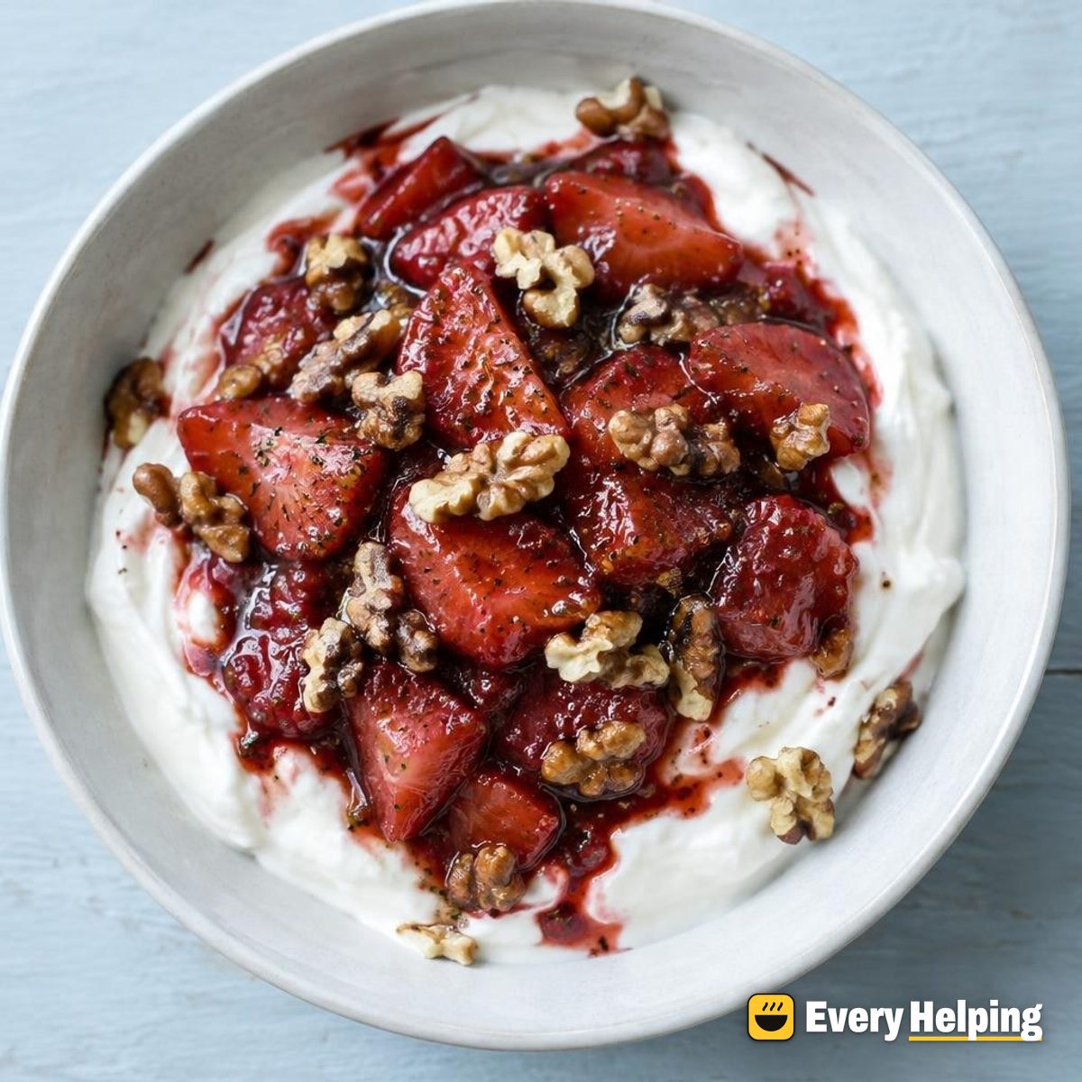Thick Skim Greek Yogurt with Strawberry-Balsamic Compote