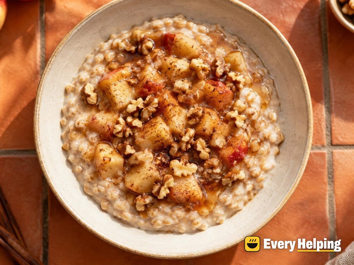 Apple Cinnamon Porridge with Homemade Oat Milk