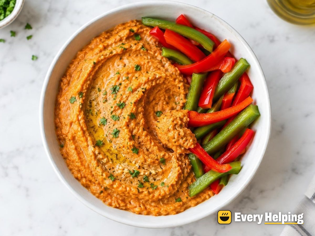 Roasted Carrot Spread with Pepper Strips