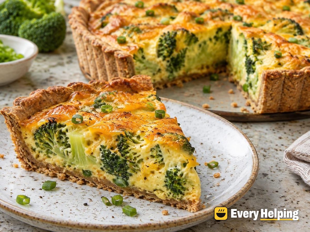 Broccoli Cheddar Tarts with Spelt Crust