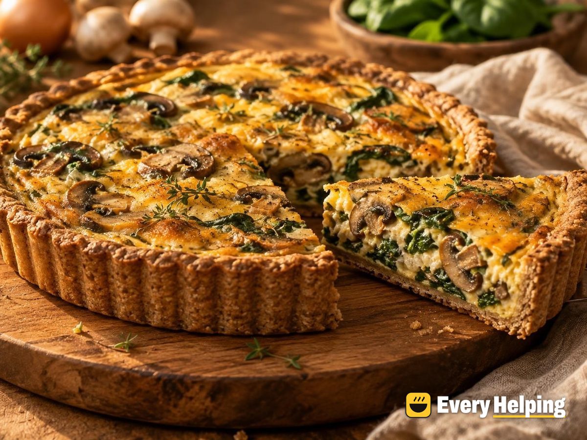 Mushroom, Spinach and Cheddar Whole Wheat Tarts