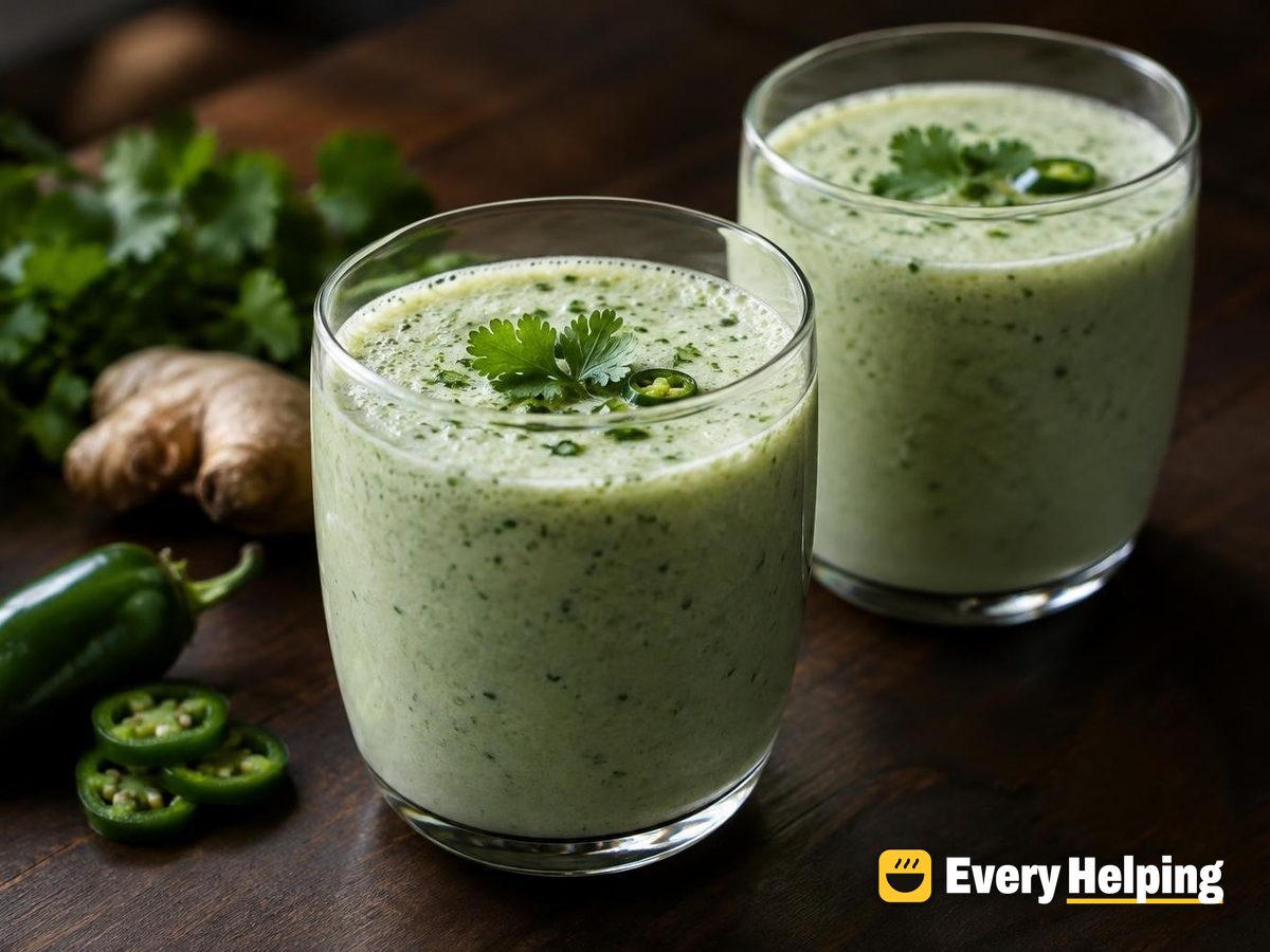 Ginger Cilantro Salted Kefir Lassi