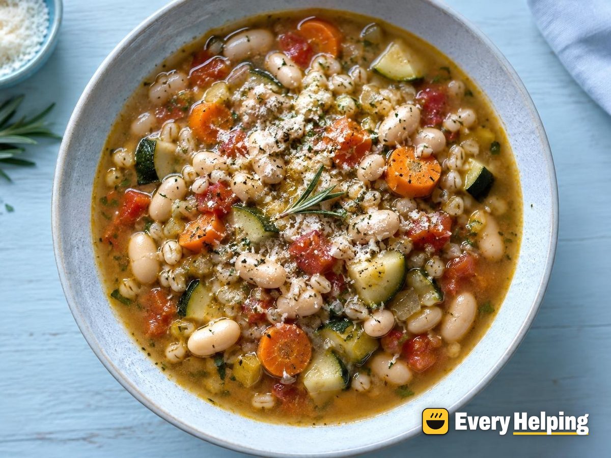 Tuscan White Bean and Barley Vegetable Soup