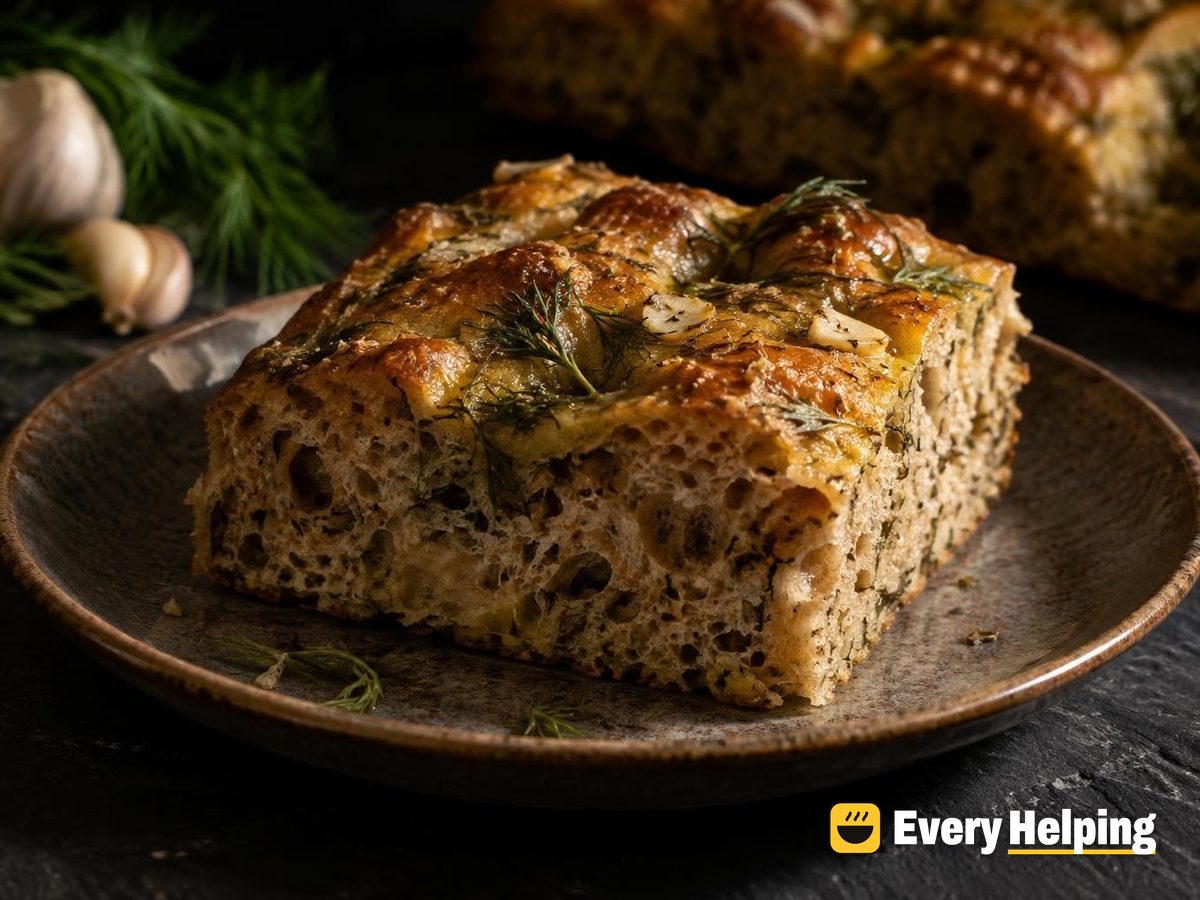Garlic Dill Rye Focaccia
