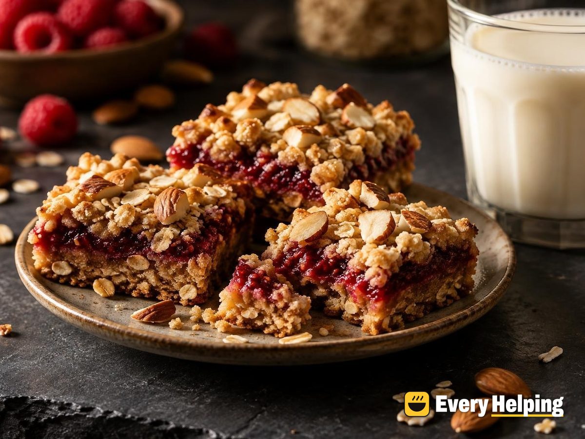 Raspberry Almond Oat Crumble Bars