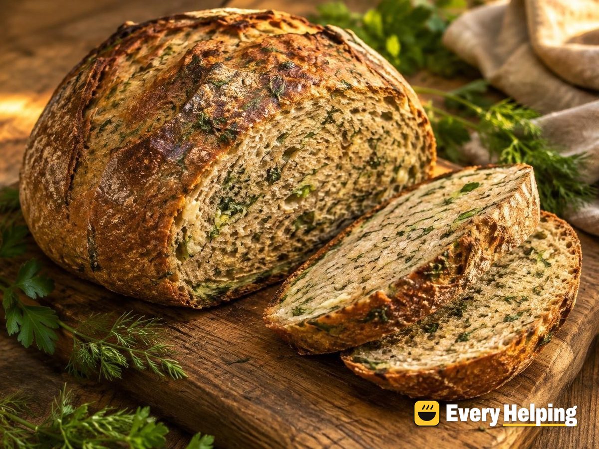 Garlic Parsley Dill Rye Sourdough Boule