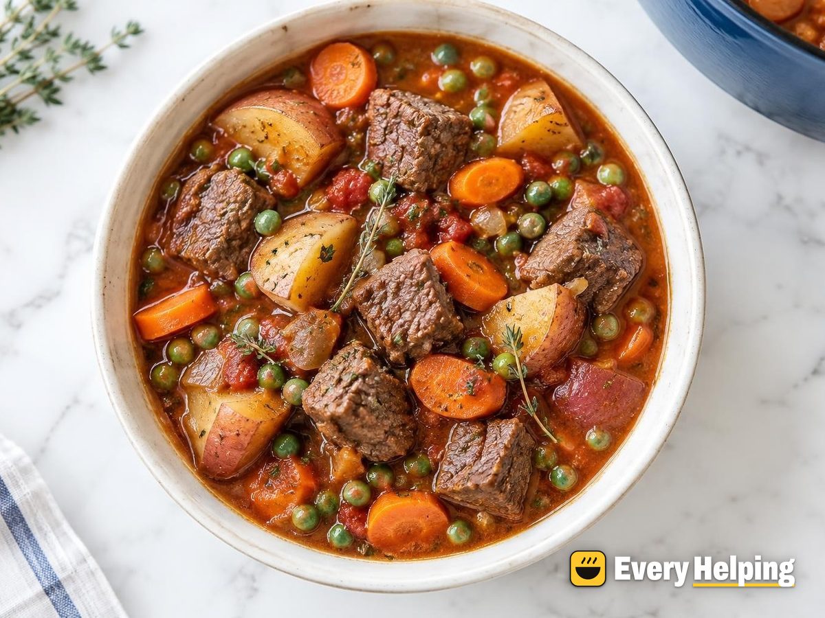 Dutch Oven Beef Chuck and Potato Tomato Stew