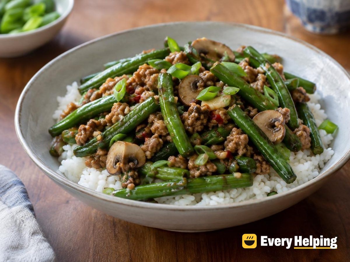 Dry-Fried Green Beans with Ground Pork