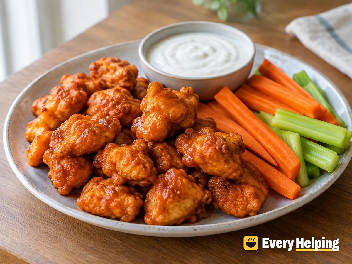 Air-Fryer Buffalo Chicken Bites with Carrot Sticks