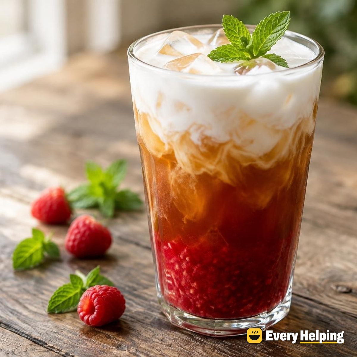 Raspberry-Mint Coconut Black Iced Tea