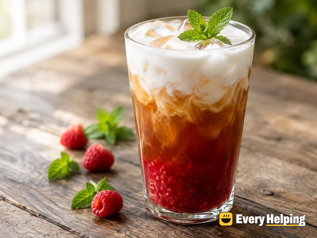 Raspberry-Mint Coconut Black Iced Tea
