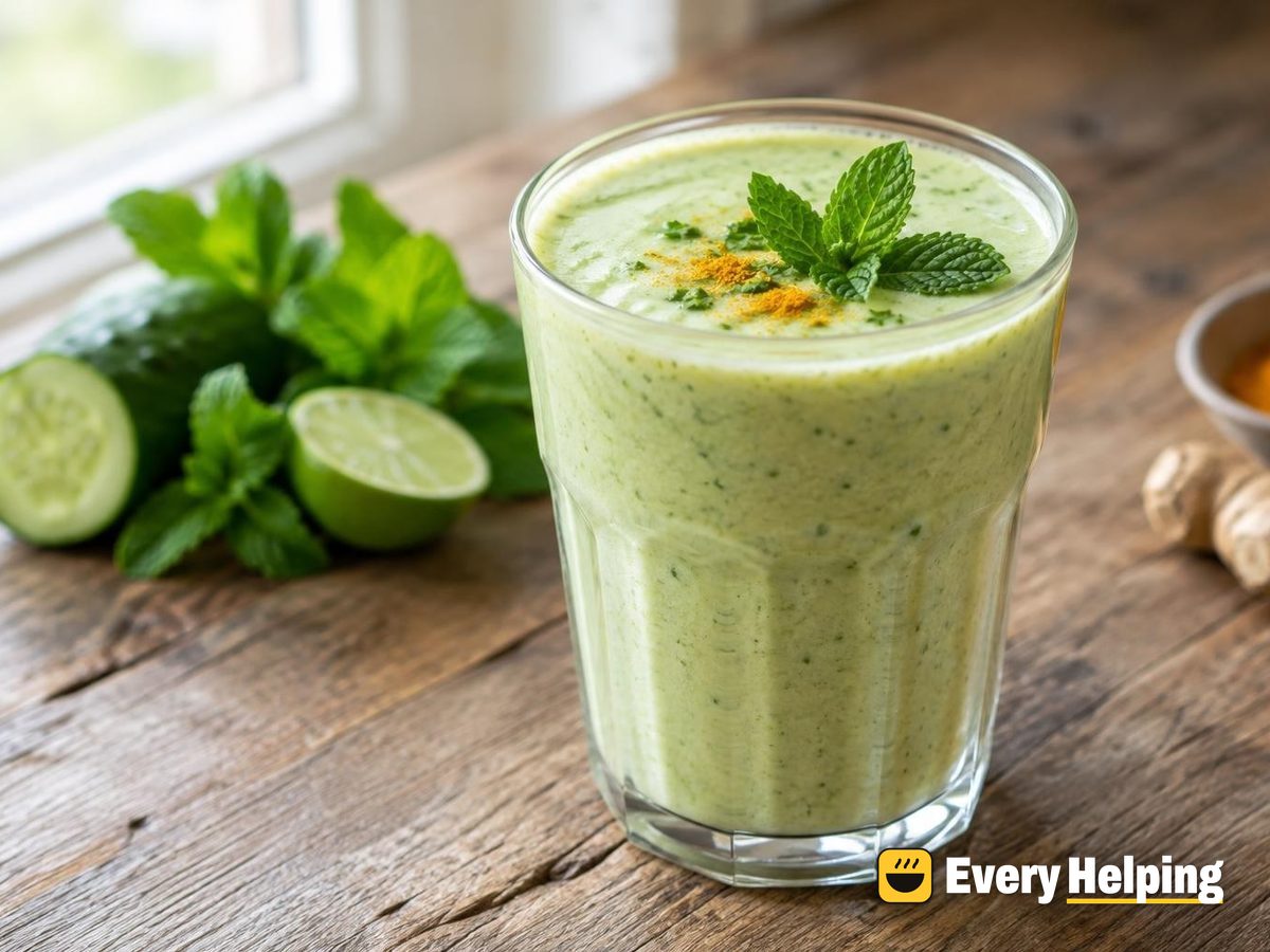 Creamy Cucumber Mint Turmeric Lassi Cooler