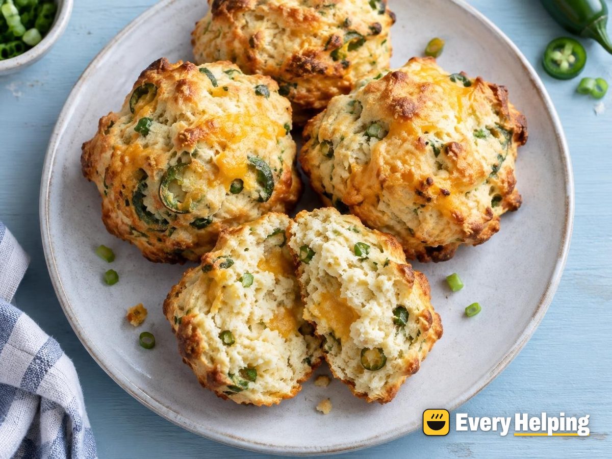 Cheddar Jalapeño Green Onion Drop Biscuits