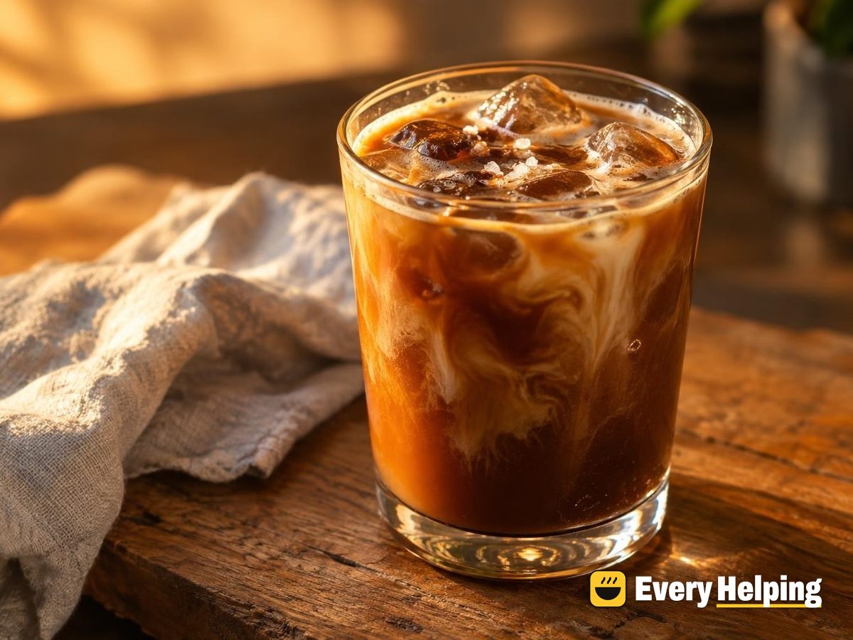 Salted Caramel Iced Americano with Skim Splash