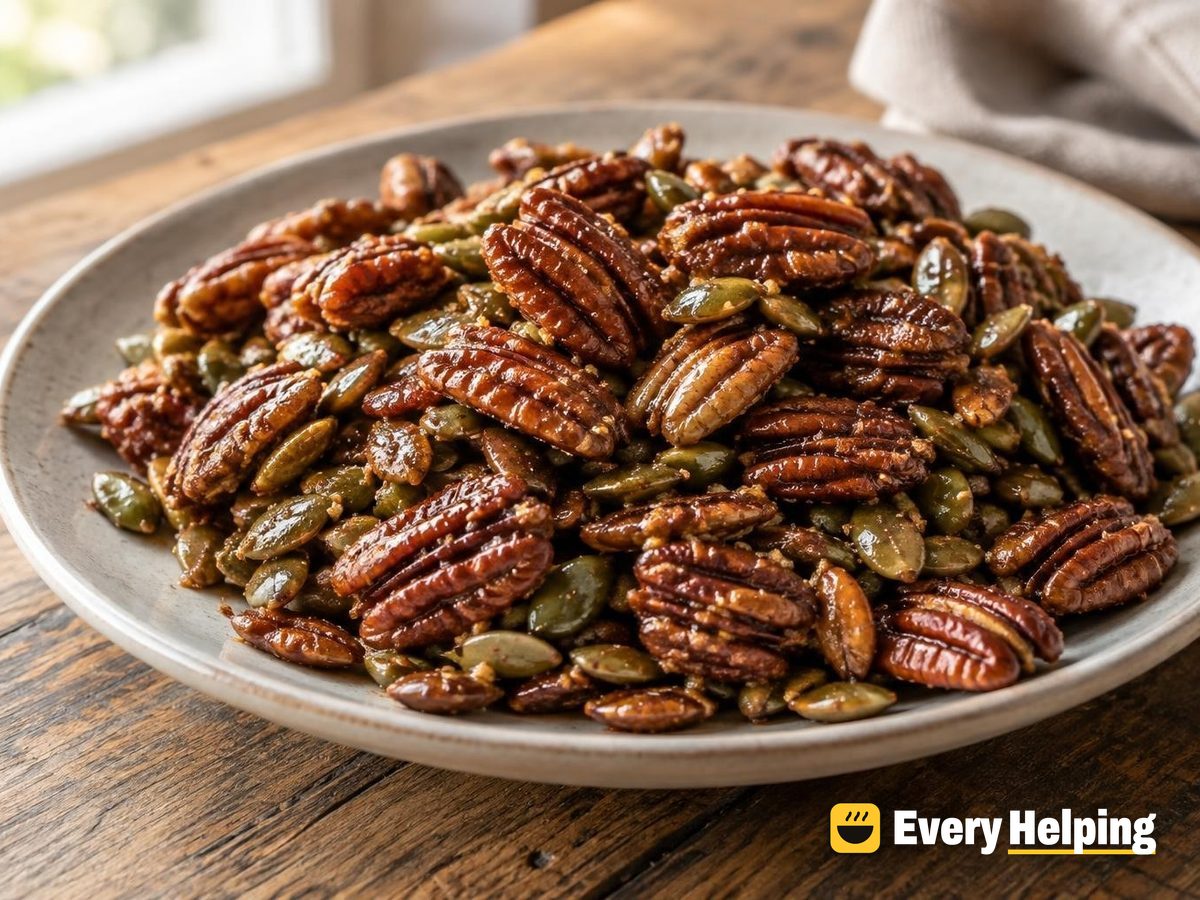 Maple Cinnamon Pecans with Pumpkin Seeds