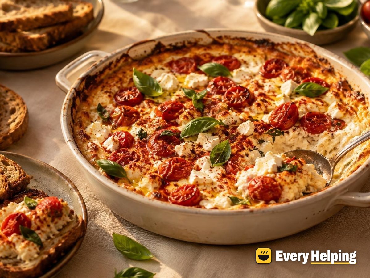 Baked Smoky Paprika Feta-Ricotta Dip