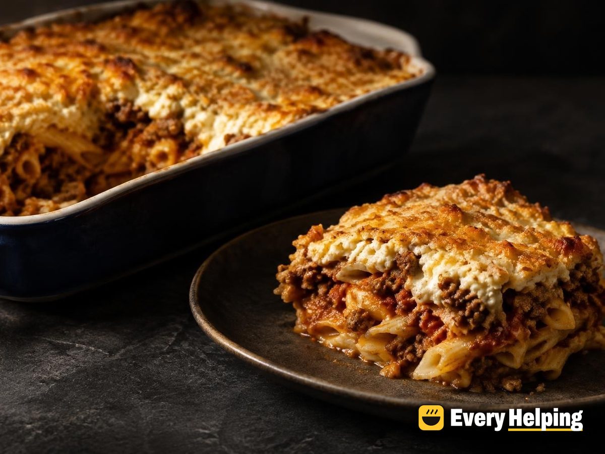 Spiced Beef and Yogurt Pasta Bake