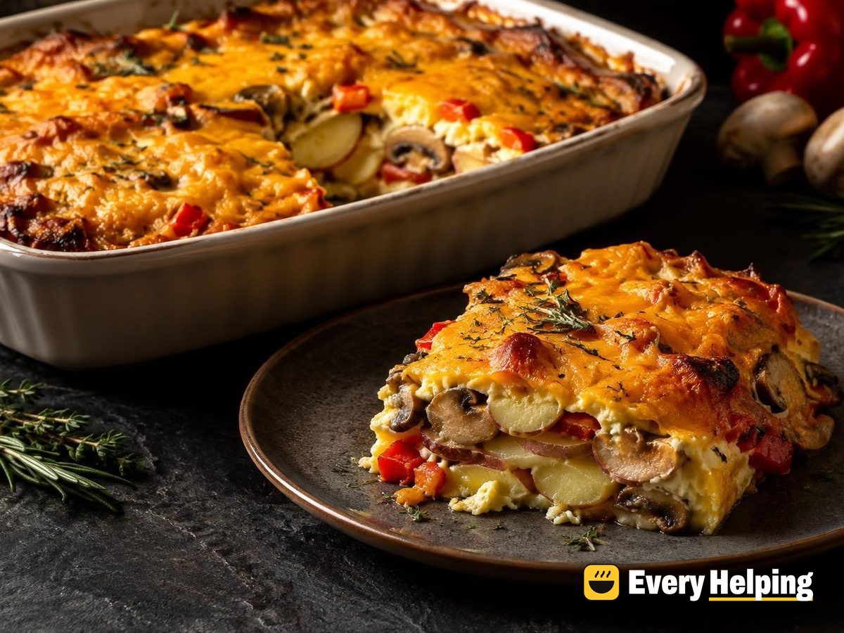 Cheddar Egg and Potato Breakfast Casserole