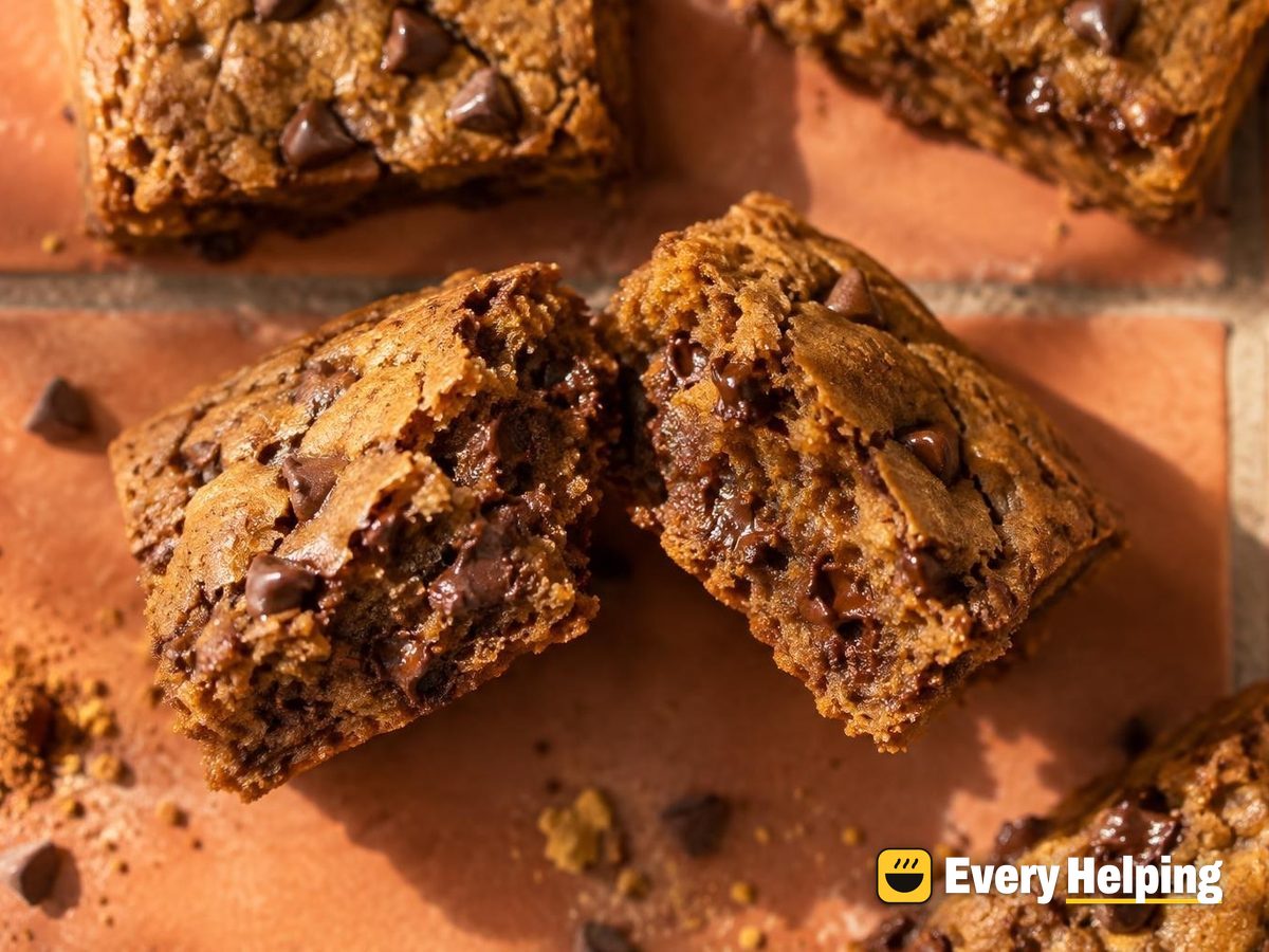 Gingerbread Molasses Chocolate Chip Blondies