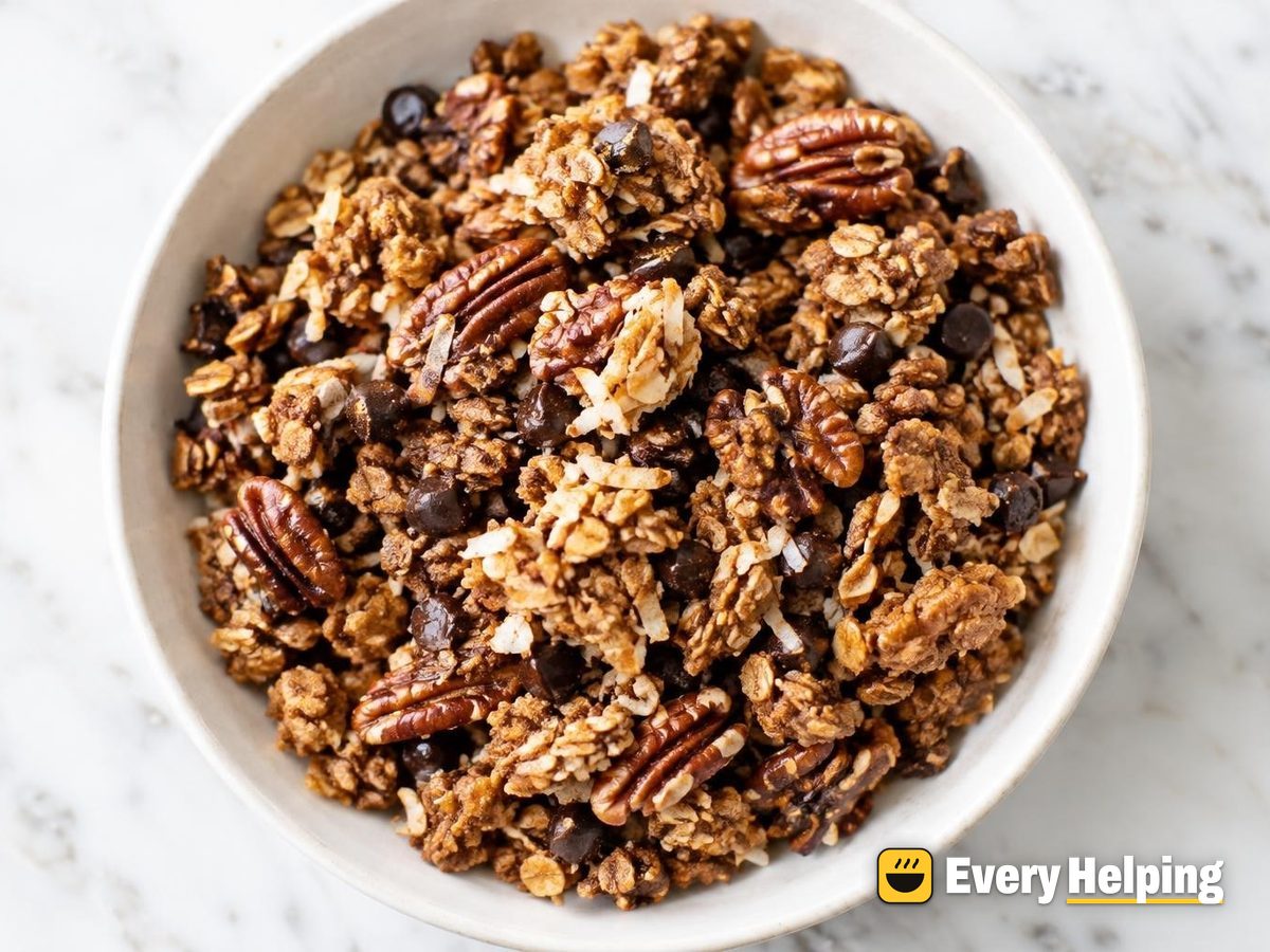 Pecan Coconut Granola with Dark Chocolate