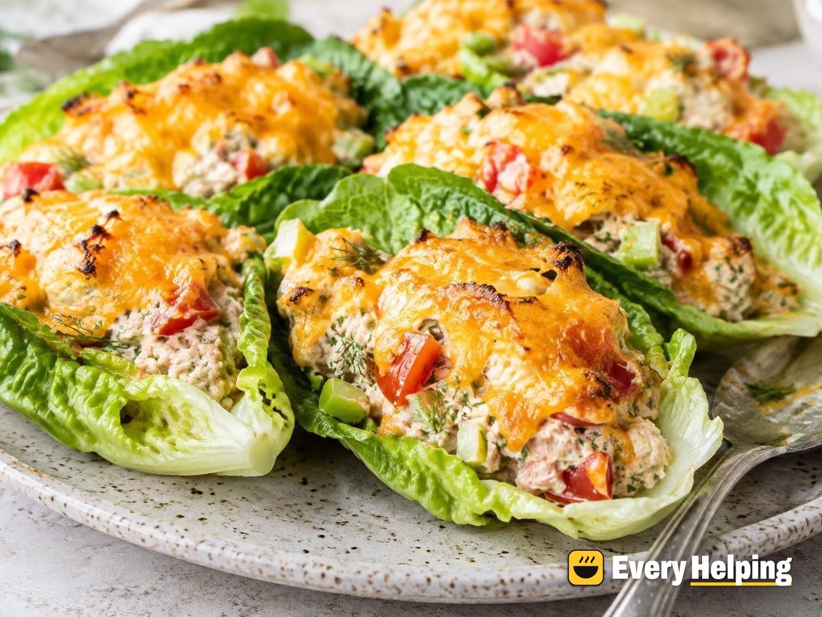Tuna Cheddar Melt Lettuce Boats