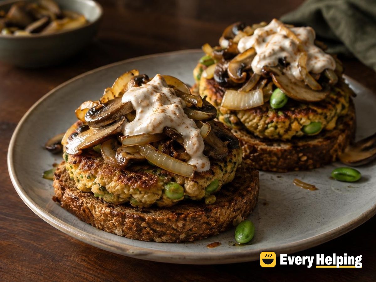 Miso-Ginger Tofu Edamame Burgers