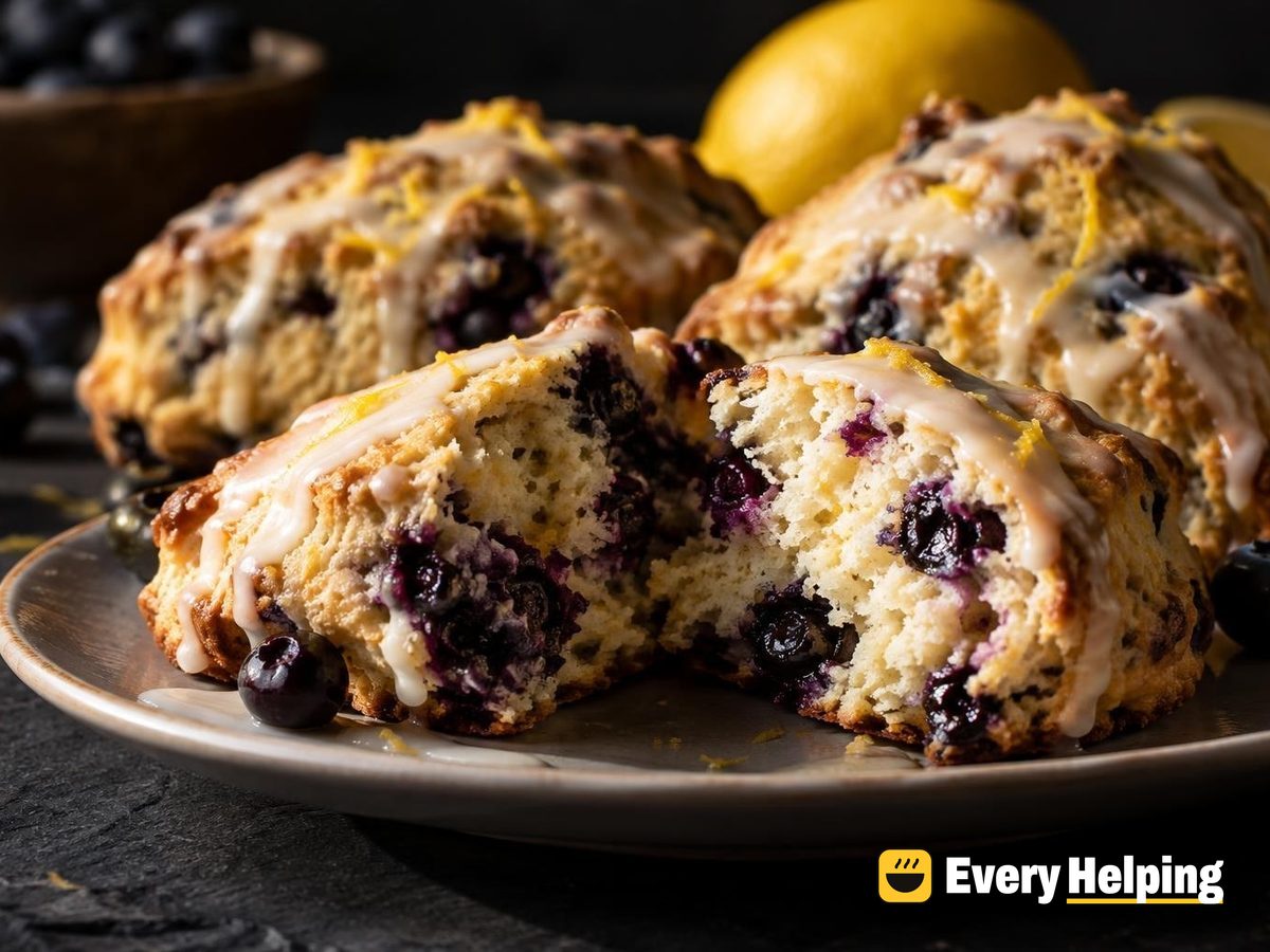 Lemon Blueberry Yogurt Scones with Glaze
