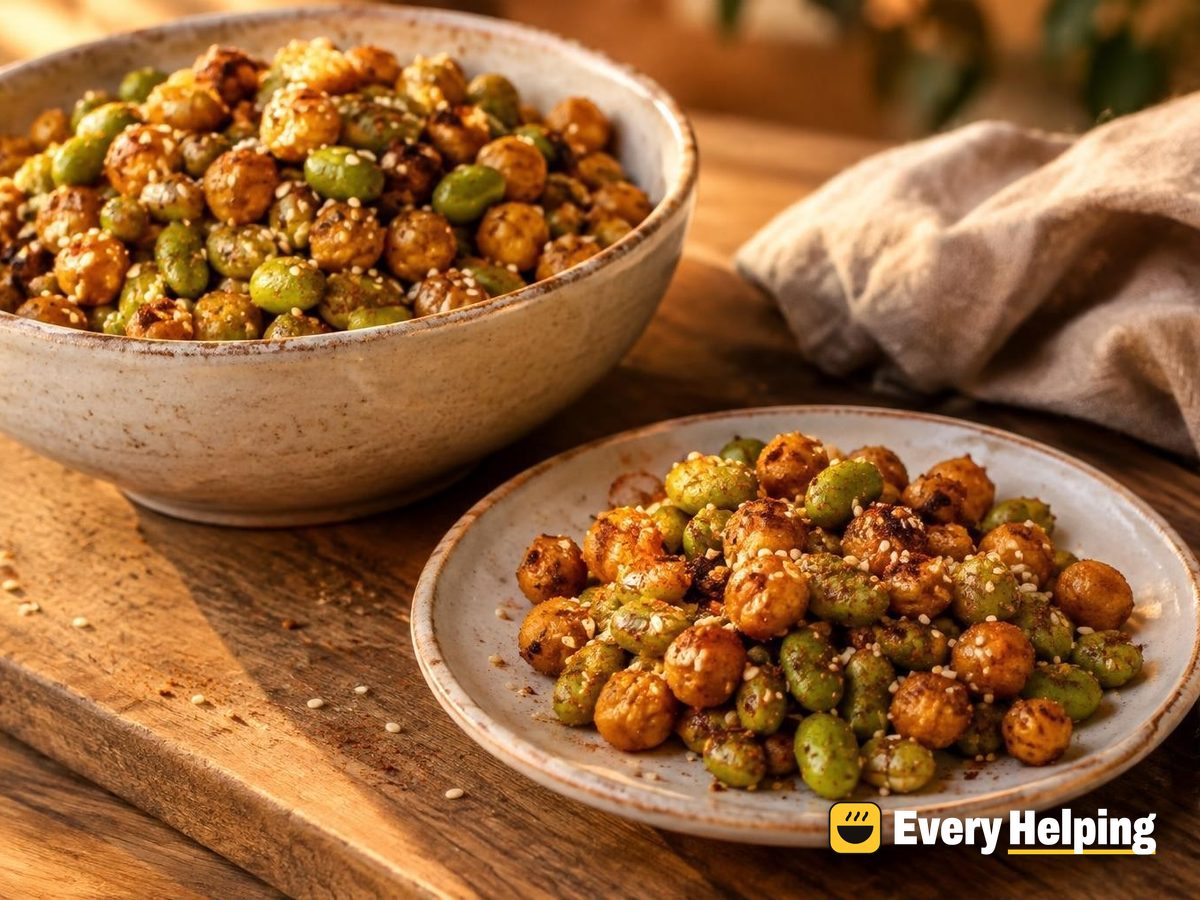 Air-Fryer Smoky Chickpea and Edamame Crunch