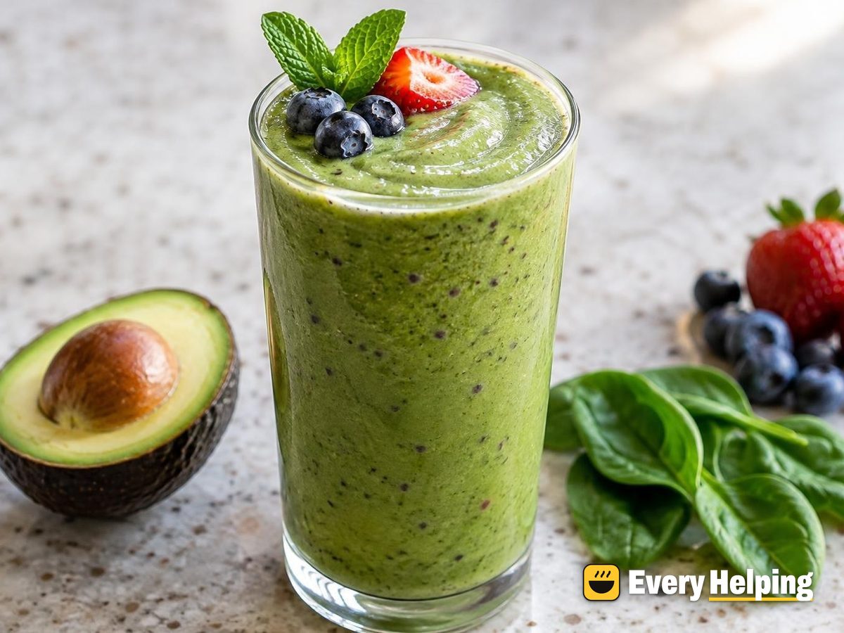 Mixed Berry Spinach Mint Green Smoothie