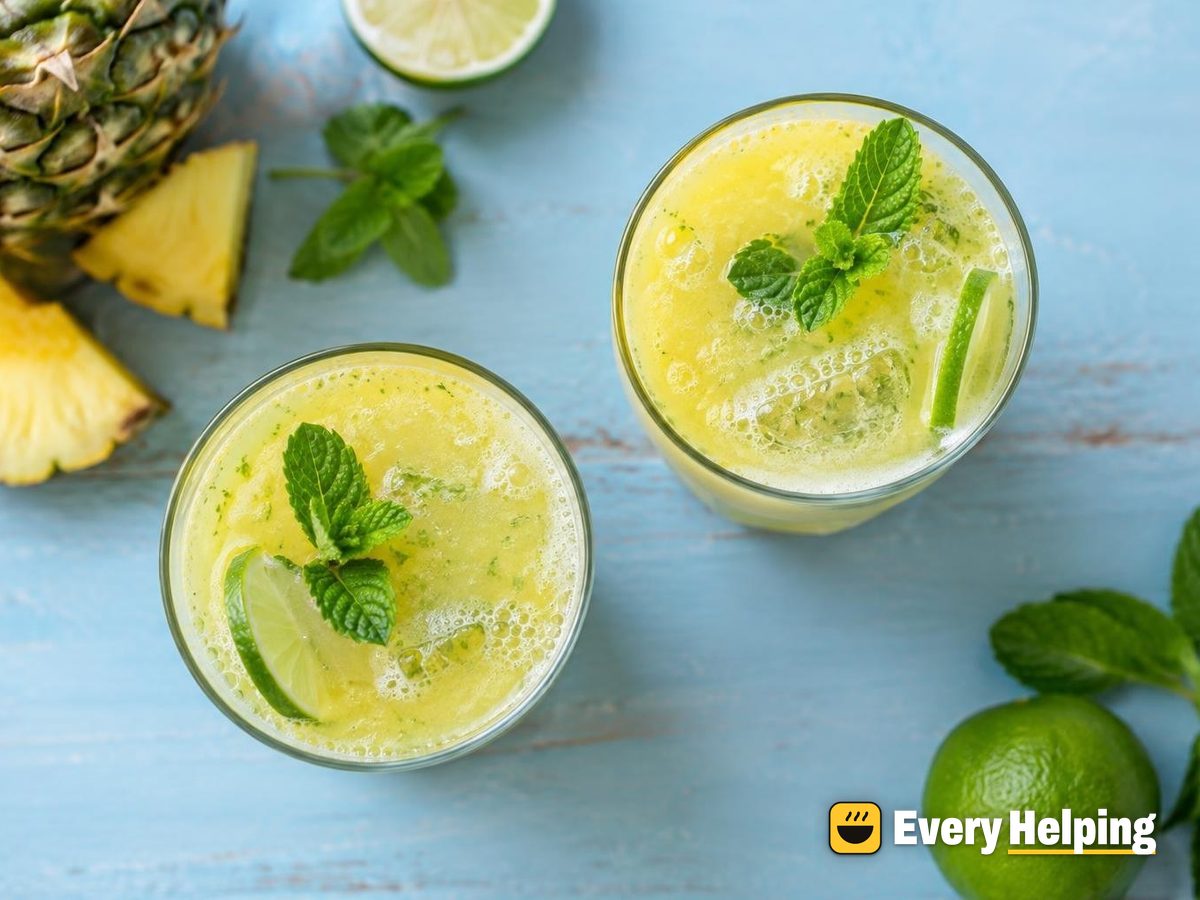 Pineapple-Mint Agua Fresca with Sparkling Finish