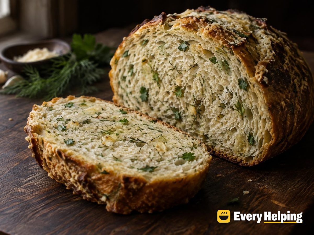 Soft Garlic Herb Spelt Boule with Parmesan