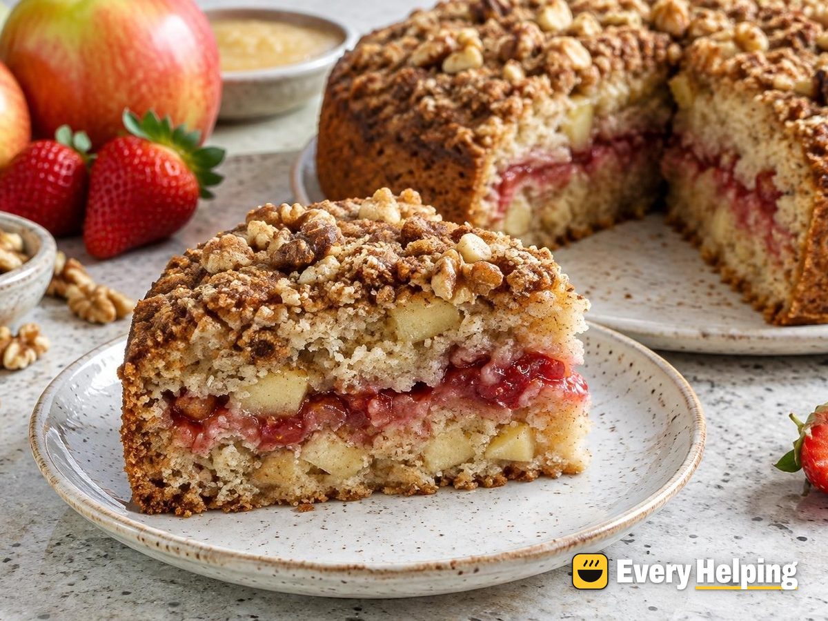 Apple Cinnamon Snack Cake with Strawberry Middle