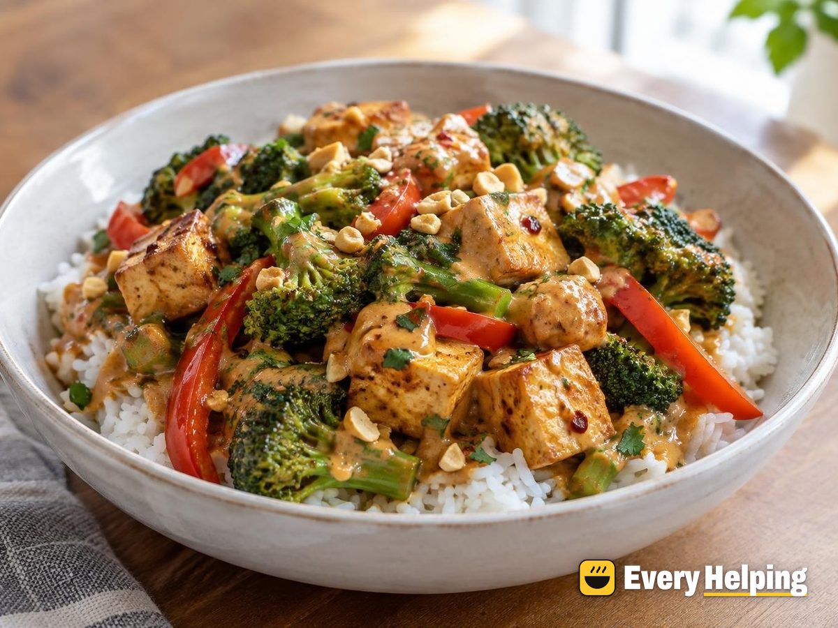 Thai Peanut Tofu and Broccoli Stir-Fry