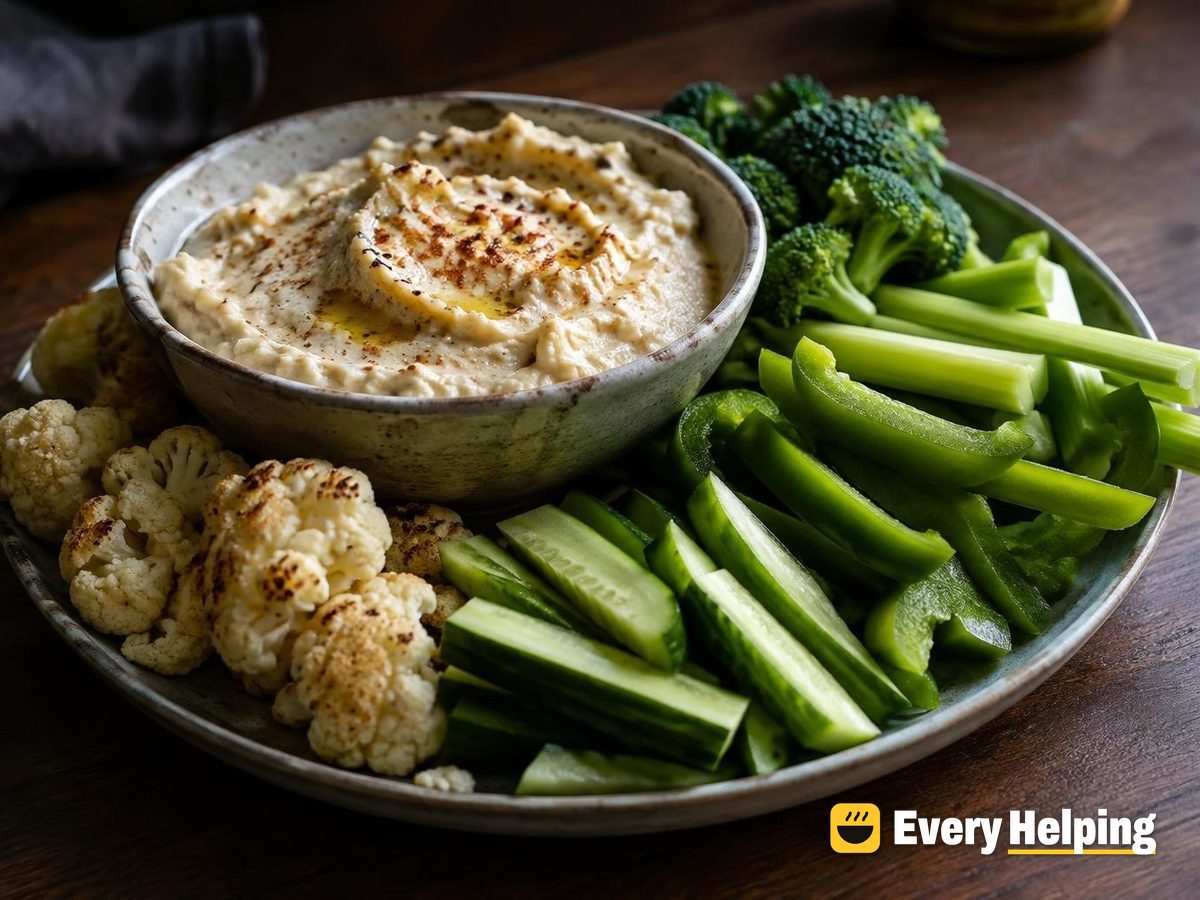 Roasted Cauliflower Yogurt Spread with Crudités