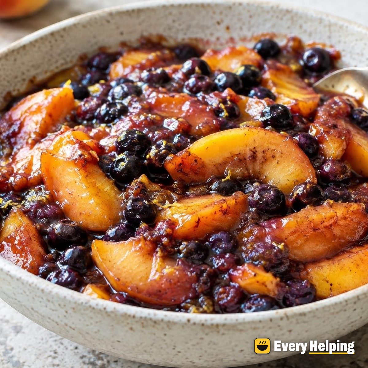 Brown Butter Peach-Blueberry Compote
