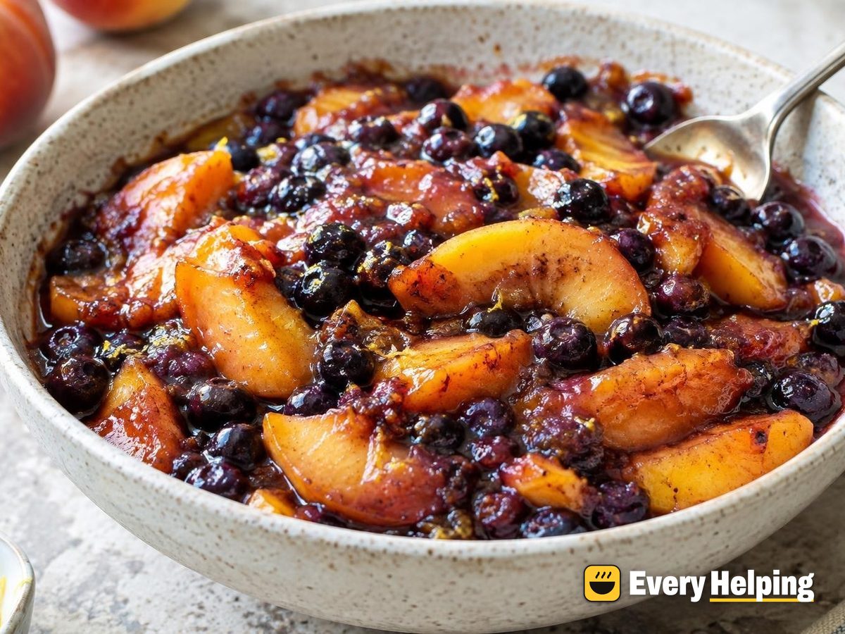 Brown Butter Peach-Blueberry Compote