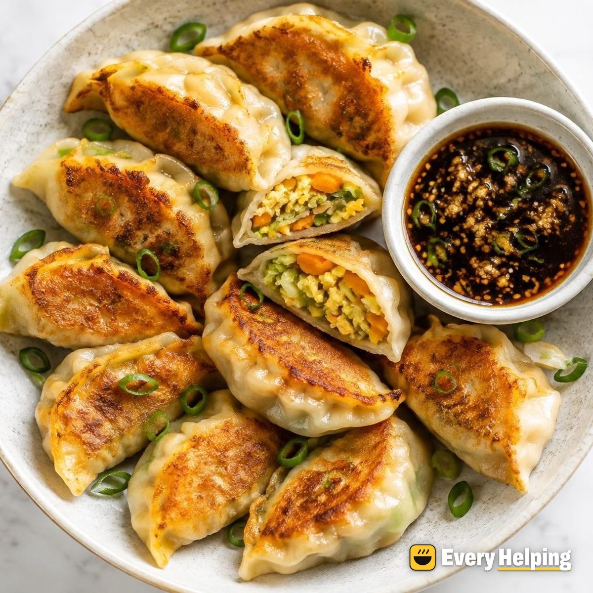 Sweet Potato, Cabbage and Ginger Potstickers