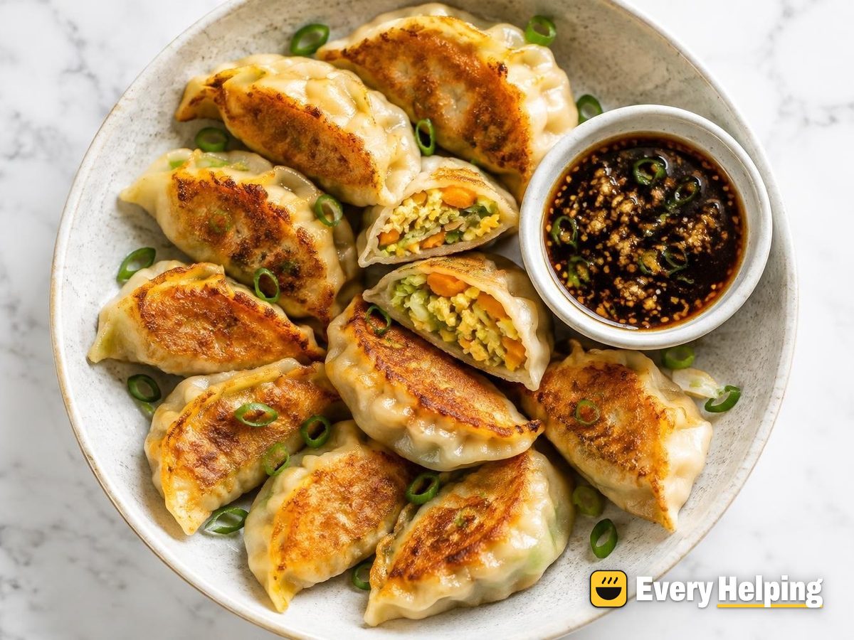 Sweet Potato, Cabbage and Ginger Potstickers