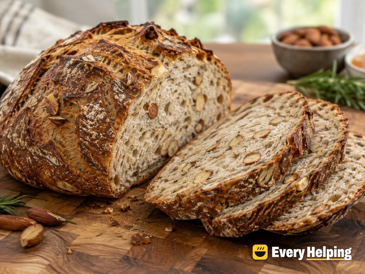 Toasted Almond Rosemary Spelt Sourdough Boule