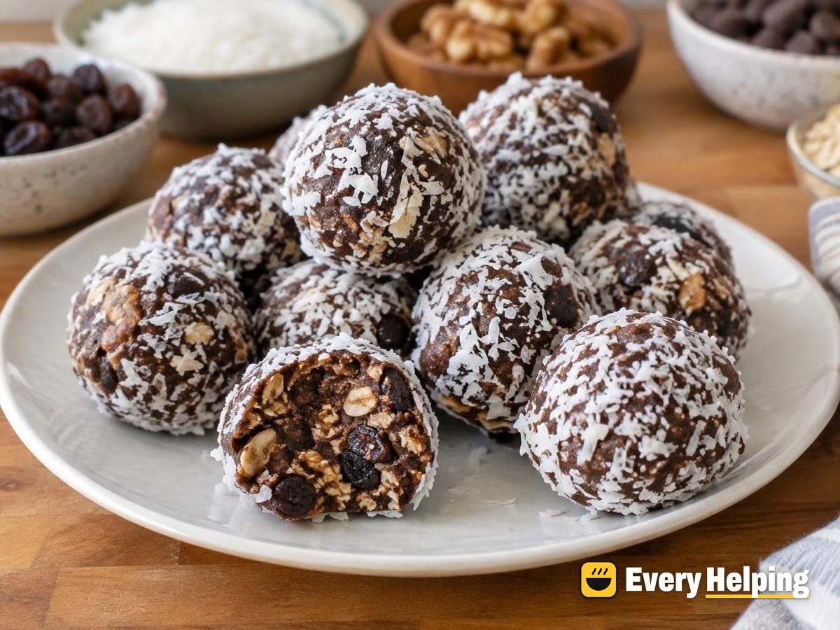 Chocolate Coconut Raisin Truffle Bites