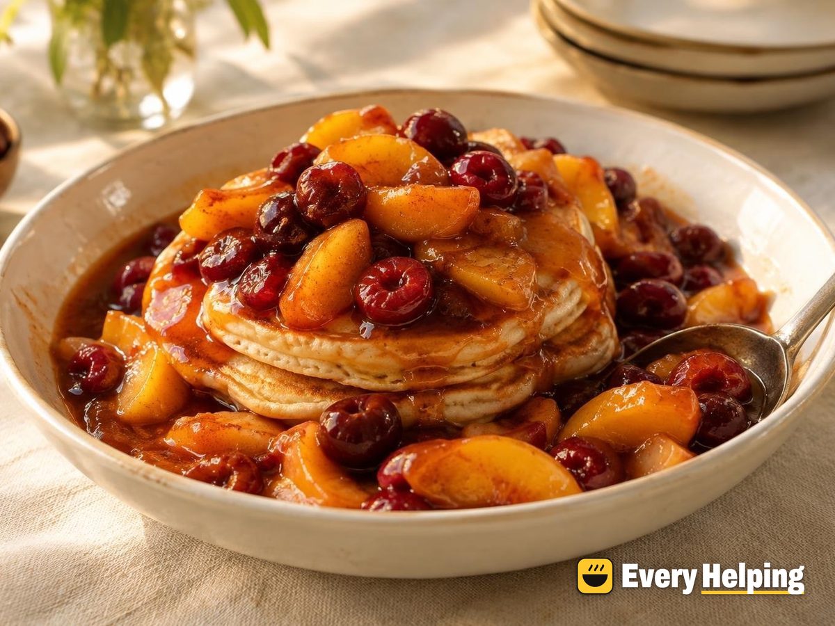 Cherry-Peach Cinnamon Compote with Vanilla
