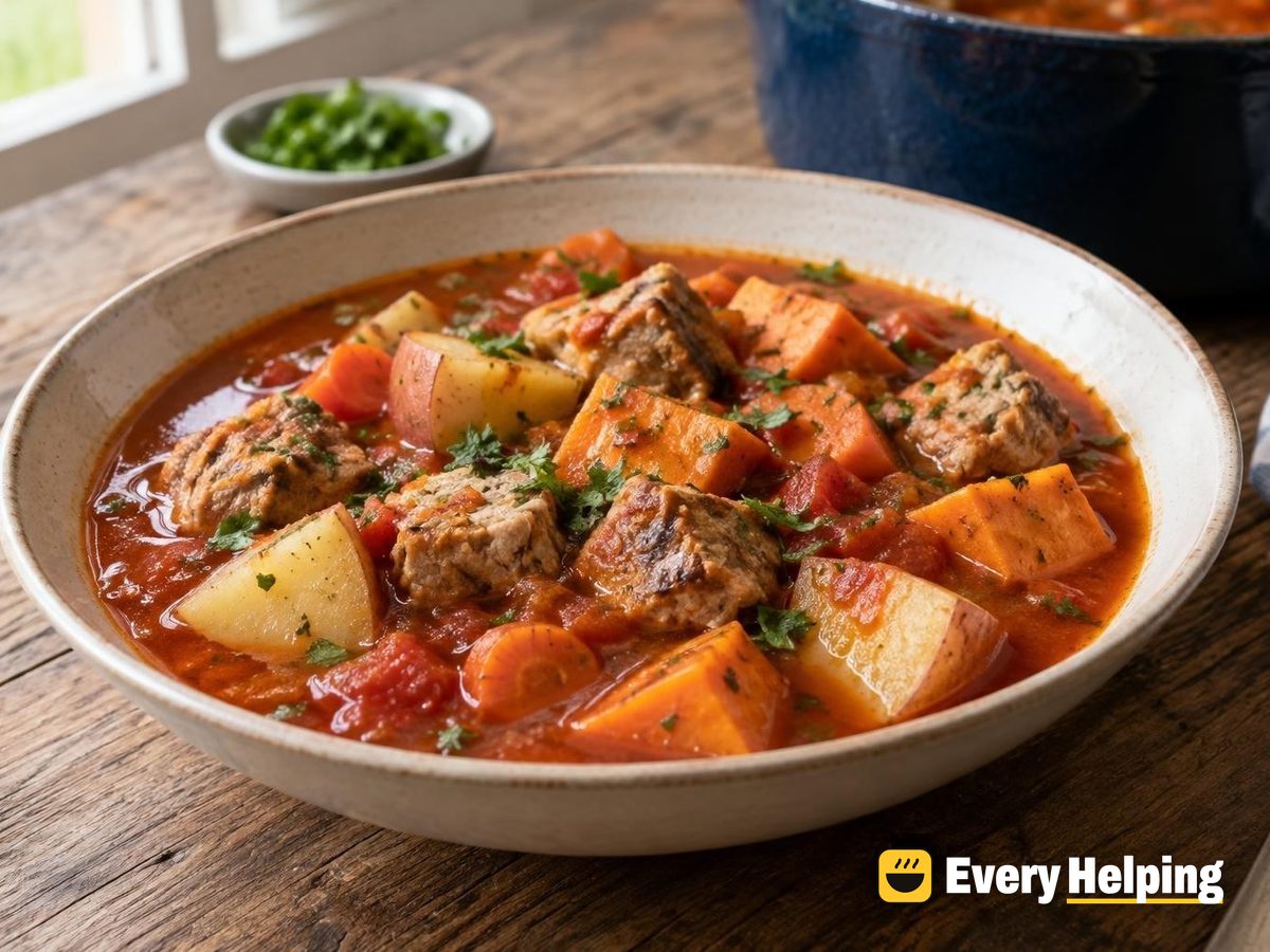 Paprika Pork and Root Vegetable Tomato Soup