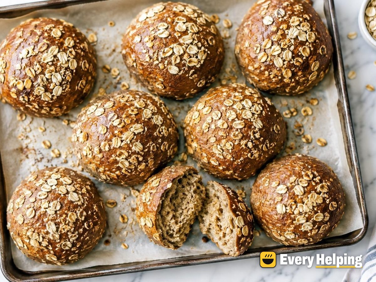 Toasted Oat Molasses Rye Burger Buns
